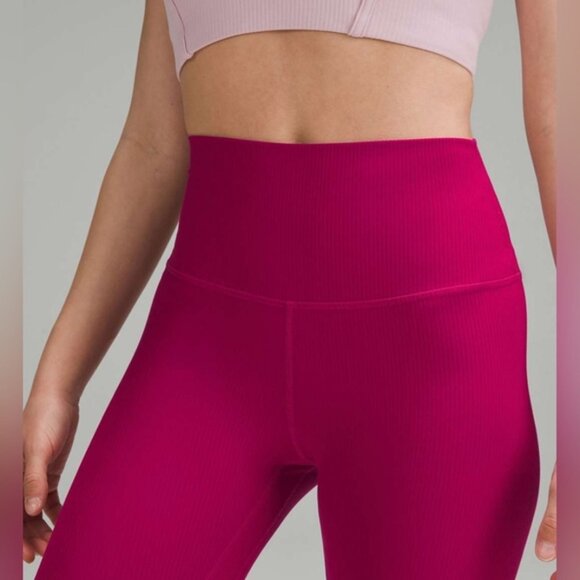 Lululemon Align Ribbed High Rise Short 8" inseam (Wild Berry) Size 8 - Picture 4 of 7